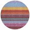 Homeroots 8' Lavender Blush And Blue Round Striped Washable Indoor Outdoor Area Rug 614811 - alternate 6