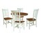 Whitewood Industries Rectangular Fixed Top Table W/ 4 Chairs, 36 in W, 29.1 in L, 36 in H, Parawood, Hickory/Shell, 5 K79-36RT-C10-4 - alternate 1
