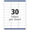 Avery Inkjet Label, 2 5/8 in Label W, 1 in Label H, 30 Labels per Sheet Clear 727828660 - alternate 7