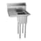 Koolmore 1 Compartment Stainless Steel NSF Commercial Kitchen Prep & Utility Sink with Drainboard SA101410-12L3 - alternate 8