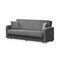 Homeroots 87" Gray Chenille Convertible Futon Sleeper Sofa And Toss Pillows With Storage 607135 - alternate 8