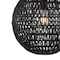 Jonathan Y Luna 15.75" 1-Light Bohemian Modern Woven Rattan/Iron LED Pendant, Black JYL6503C - alternate 9