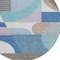 Homeroots 8' Sky Blue Teal Blue And Brown Round Geometric Washable Indoor Outdoor Area Rug 616744 - alternate 8