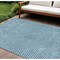 Homeroots 8' X 10' Teal Blue And Ivory Geometric Washable Indoor Outdoor Area Rug 612145 - alternate 1