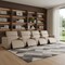 Homeroots 179" Beige Top Grain Leather Reclining Metal USB Sofa 720318 - alternate 7