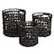 Happimess Lasuna Coastal Bohemian Water Hyacinth Handwoven Checker Weave Nesting Baskets w/Handles, Black, Se BSK2033C-3SET - alternate 1