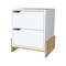 Homeroots 20" White And Natural Wood Two Drawer Nightstand 534908 - alternate 9
