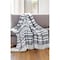Homeroots 50" X 60" Blue and White Kantha Cotton Striped Throw Blanket with Embroidery 516623 - alternate 6