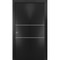 Sartodoors Sliding Closet Bi-fold Doors, Planum 0110 Matte Black and Aluminum Strips, Sturdy Tracks Moldings T PLANUM0110BF-BLK-64 x 84 (2* 32x84) - alternate 1