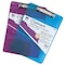 Charles Leonard Transparent Plastic Clipboard, Low Profile Clip&Pull Out Hook, Letter Size, Assorted Neon Colors, 2PK 89770 - alternate 1