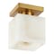 Jonathan Y Alessia 5" 1-Light Modern Contemporary Alabaster/Iron Cube LED Semi Flush Mount, White Marbling/Brass JYL1202A - alternate 8