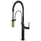 Brizo Litze Semi-Professional Kitchen Faucet, Knurled Handle Matte Black/Luxe Gold 63343LF-BLGL - alternate 1