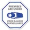 Signmission Premises Are Under Video & Audio Su, 10 Inch X 10 Inch, Plastic Sign OC-P-10-20 - alternate 1