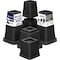 Lifemaster Adjustable Bed Risers, 3in and 5in Heights, Heavy Duty, 1300lbs Support, Black, 16PK LMBEDBLK16 - alternate 1