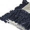 Homeroots 60" X 50" Black and Blue Woven Cotton Striped Throw Blanket with Tassels 516620 - alternate 5