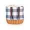 Picnic Time Family Of Brands Coronado Canvas and Willow Basket Tote, Blue & White with Beige Accents 203-00-301-000-0 - alternate 7