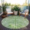 Homeroots 8' Green And Ivory Round Animal Print Washable Indoor Outdoor Area Rug 600608 - alternate 7