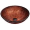 Vigo Giovanni Copper Glass 17 in. L x 17 in. W x 6 in. H Round Vessel Bathroom Sink VG07028 - alternate 1
