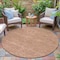 Homeroots 8' Coral And Copper Round Oriental Washable Indoor Outdoor Area Rug 631145 - alternate 3