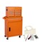 Homeroots Set of Two Orange Multi-Tier Steel Rolling Cabinet With Lid, 2PK 714595 - alternate 4