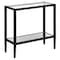 Homeroots 24" Black And Clear Glass And Steel Mirrored End Table With Shelf 544173 - alternate 7