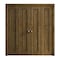 Sartodoors Sliding Closet Double Bi-fold Doors 72 x 96 inches, Ego 5006 Marble Oak, Sturdy Tracks Moldings Tr EGO5006DBF-DMR-72x96 (4* 18x96) - alternate 1