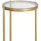 Homeroots 20" Brass And Clear Glass And Steel Round End Table 543820 - alternate 8
