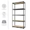 Space Solutions 1000 Riveted Steel Shelving 5-Shelf Unit, 12D x 30W x 60H, Black 22541 - alternate 9