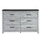 Homeroots 58" Gray Wood Six Drawer Double Dresser 564678 - alternate 7