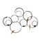 Homeroots 32" Black And Gold Metal Circles And Birds Hanging Sculpture With Votive Holders 401283 - alternate 1