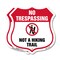 Signmission No Trespassing Shield Sign Not A Hiking, 6 inch X 6 inch, Plastic Sign, 2PK SHI-P-2PACK-6-414 - alternate 1