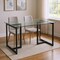 Homeroots 47" Clear And Black Glass And Metal Dining Table 568208 - alternate 3