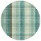 Homeroots 8' Sage Mint Green And Teal Blue Round Plaid Washable Indoor Outdoor Area Rug 614007 - alternate 7