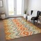 Homeroots 10' X 14' Beige Orange And Red Geometric Washable Indoor Outdoor Area Rug 581526 - alternate 7
