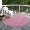 Homeroots 8' Blush And Ivory Round Floral Washable Indoor Outdoor Area Rug 581854 - alternate 5
