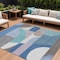 Homeroots 9' X 12' Sky Blue Teal Blue And Brown Geometric Washable Indoor Outdoor Area Rug 616746 - alternate 1