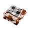 Homeroots 50" X 60" Brown and White Velvet Quilted Animal Print Plush Throw Blanket 535294 - alternate 1