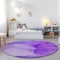 Homeroots 8' Round Purple Round Abstract Washable Non Skid Indoor Outdoor Area Rug 559771 - alternate 8