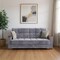 Homeroots 87" Gray Microfiber Convertible Futon Sleeper Sofa And Toss Pillows With Storage 607096 - alternate 1