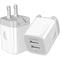 Swe-Tech 3C 2 Port USB Wall Travel Charger, dual USB A female ports, 5V/2.1A output, Folding plug, White FWT90W1-30310WH - alternate 1