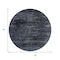 Homeroots 8' Charcoal And Gray Round Floral Washable Indoor Outdoor Area Rug 631019 - alternate 5