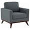 Leisuremod Chester Modern Leather Accent Armchair with Birch Wood Base, Grey CS33GR-L - alternate 1