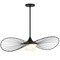 Homeroots 34" Black Aluminum Geometric Wavy LED Dimmable Outdoor Hanging Light 683460 - alternate 1