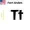 Aacc Self-Adhesive Vinyl Letter: T, Scale: 14 cm. Color: Black Font: Anders by, 8PK AACC-Anders-UT-Black-M14x8 - alternate 1