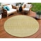 Homeroots 8' Gold Ivory And Taupe Round Tribal Washable Indoor Outdoor Area Rug 582622 - alternate 1
