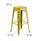 Flash Furniture 4PK 30"H Backless Distressed Yellow Metal Barstool 4-ET-BT3503-30-YL-GG - alternate 6