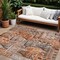 Homeroots 9' X 12' Orange Copper And Salmon Village Houses Washable Indoor Outdoor Area Rug 577869 - alternate 1