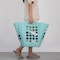 Basicwise Flexible Plastic Laundry Basket - Square Storage Hamper with Side Handles for Easy Carrying QI003857.L.GN - alternate 7