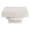 Homeroots 36" Natural White Solid Wood Square Geo Pedestal Coffee Table 556710 - alternate 5