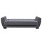 Homeroots 93" Gray Chenille Convertible Futon Sleeper Sofa And Toss Pillows With Storage 607076 - alternate 6